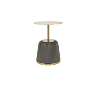 Table d'Appoint Design "Egle" 55cm Gris & Or