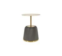 Table d'Appoint Design "Egle" 55cm Gris & Or