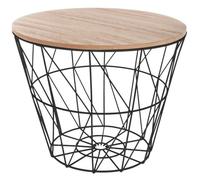 Table d'appoint design en MDF et métal noir - Diamétre 38 cm x Hauteur 30,5 cm