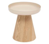 Atmosphera – Table d'appoint Hercyna – métal et bois – Beige – Ø 40 cm