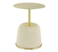 Table d'Appoint Design "Jokai" 60cm Crème & Or
