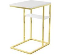 Table d'Appoint Design "Maud" 60cm Blanc & Or