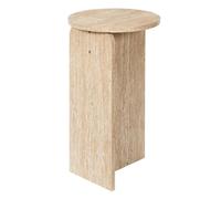 HOME DECO FACTORY - HD7738 - Table d'Appoint Pietra D30cm en Bois de Panneaux de Particules - Design Moderne et Élégant - Parfaite pour Les Espaces Contemporains - Couleur Blanc Beige
