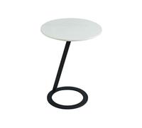 DRAKE - Table d'Appoint Design Plateau Aspect Marbre - Altobuy Blanc