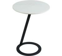 DRAKE - Table d'Appoint Design Plateau Aspect Marbre - Altobuy Blanc