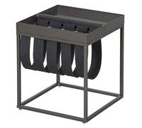 Albert Roller Table basse Club NY porte-revues métal laqué laine bouillie anthracite