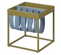 Inter Link - Table Basse - Porte-revues - Table Fonctionnelle - Martini Olive - métal laqué - avec Porte-revues - Laine Bouillie - Club NY