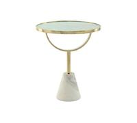 Table d'Appoint Design "Rocio" 54cm Blanc & Or