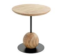 Table d'Appoint Design "Sphère" 45cm Naturel & Noir