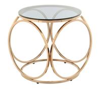 Table d'Appoint Design "Whitney" 52cm Gris & Or Rose