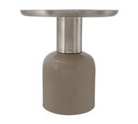 Table d'Appoint Design "Yeza" 40cm Taupe & Argent