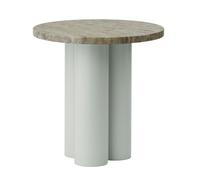 Normann Copenhagen Table d'appoint Dit travertin argenté, vert clair structure acier peint par poudrage