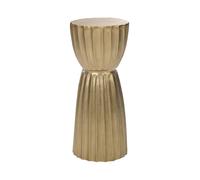 Table d'Appoint Dorée en Aluminium 24 x 56 cm Moderne en Forme de Robe Vieilli