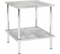 HAKU Table d'appoint Aspect béton chromé MDF métal Petite Table Basse - Dimensions : L 39 x H 45 x P 39 cm Style : Moderne