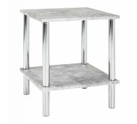 HAKU Möbel Table d'appoint Optique béton, chromé, MDF, métal - Dim.: L 39 cm x H 47 cm x P 39 cm, Style: Modern