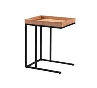 Table d'Appoint Effet Chêne et Métal Noir - RENO - ALTOBUY Bois