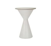 Table d'Appoint Effet Marbre "Alana" 63cm Blanc
