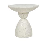 Table d'Appoint Effet Terrazzo Forme Contournée Ronde 52 cm Résistant Blanc