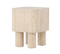 Table d'Appoint Effet Travertin "Klirou" 50cm Beige