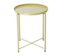 Table d'appoint élégante en métal 52 x 44 x 44 cm en blanc, vert, noir, jaune - & design