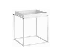 TABLE D'APPOINT - TECTAKE - Table d'appoint CAMBRIDGE Empilable avec une Étagère sous forme de tablette 40 x 40 x 44 cm - Blanc