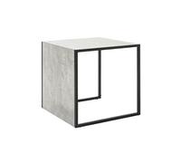 Table d'appoint en acier et MDF optique beton-chrome - Dim : L39 x P39 x H45 cm - -