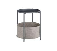 Table d'appoint en acier et polyester gris foncé