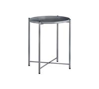 Table basse - TECTAKE - Table d'appoint CHESTER en acier avec étagère amovible 45,5 x 45,5 x 53 cm - Gris foncé
