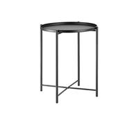 Table basse - TECTAKE - Table d'appoint ronde CHESTER en acier avec étagère amovible, structure filigrane, Ø 45,5 x 53 cm - Noir