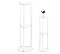 Table d'appoint en acrylique à 3 niveaux - Table basse ronde en acrylique - Table d'appoint transparente - Table de chevet moderne à 3 niveaux pour salon, chambre à coucher - 24 x 8 x