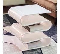 Table D'appoint en Acrylique en Forme De S, Table Basse Transparente, Porte-revues à 5 Niveaux, Aucun Assemblage Requis, for Salon, Chambre à Coucher(White)