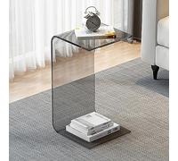 Table d'appoint en acrylique en forme de U pour petits espaces, salon, chambre à coucher, balcon et bureau, transparent, 30 x 30 x 65 cm, table d'appoint multifonction pour ordinateur portable et lit