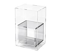 Table D'Appoint en Acrylique pour Salon Chambre Bureau，sans Assemblage | Rangement Livres Bougies, Design Minimaliste Pour Intérieur Moderne, Prêt À L'Emploi(Gray)