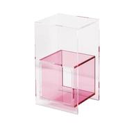 Table D'Appoint en Acrylique pour Salon Chambre Bureau，sans Assemblage | Rangement Livres Bougies, Design Minimaliste Pour Intérieur Moderne, Prêt À L'Emploi(Pink)