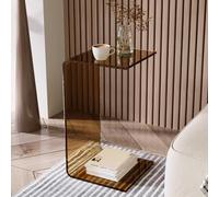 Table d'appoint en Acrylique, Table d'appoint de canapé en Forme de C, Petite Table Basse pour Salon, Table de Chevet pour Chambre à Coucher