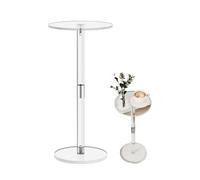 Table D'appoint en Acrylique, Table De Chevet avec Plateau en Verre pour Canapé, Chambre À Coucher Et Salon d'angle Étroits, Table Basse en Verre, Décoration Moderne Transparente