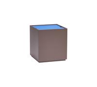 Table d'appoint en bois de frêne marron et bleu, avec rangement, 1 porte, 1 tiroir - Hübsch, Vault - 40x40x45 cm