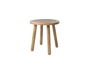 Table d'appoint en bois de manguier beige, sculptée, petite - Zuiver, Dendron - 43x43x45 cm