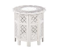 Table d'appoint en bois de manguier blanc cassé BADHI