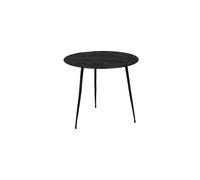 Table d'appoint en bois de pin noir, plateau acier laqué, ronde, 3 pieds - Dutchbone, Pepper - Ø40x35 cm