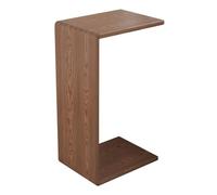 Table d'appoint en Bois en Forme de C, Table de Chevet incurvée prête à l'emploi Style Moderne for Salon Chambre à Coucher et Petits espaces(Brown)