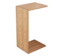 Table d'appoint en Bois en Forme de C, Table de Chevet incurvée prête à l'emploi Style Moderne for Salon Chambre à Coucher et Petits espaces(Beige)