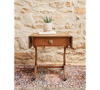 Table d'appoint en bois et cuir n°908