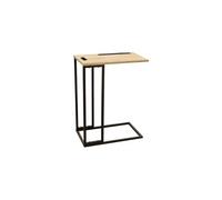 The Home Deco Factory - Table d'appoint en bois et métal avec support tablette Beige G