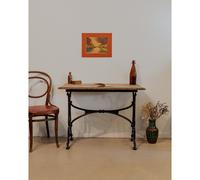 Table d'appoint en bois et métal noir n°861