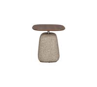 Table d'appoint en bois et tissu marron Shelly