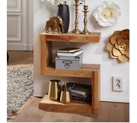 FineBuy Table d'appoint Bois Massif Acacia 44 x 60 x 30 cm Table Basse Salon | Bout de canapé est - Capacité de Charge par Plaque: 30 kg - Table en Bois