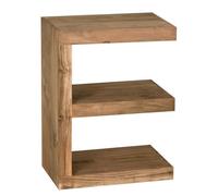 Table d'appoint en bois massif FineBuy - Bout de canapé 45x60x30cm - Marron clair - Capacité de charge 30kg