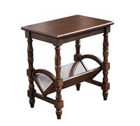 Table d'appoint en bois massif - Table d'appoint en forme de V et support de téléphone avec porte-journaux - Meuble de salon durable, idéal pour le canapé et le placement de la lampe