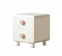 Table d'appoint en Bois Massif, Table de Chevet avec poignées circulaires, idéale pour Le Rangement et l'organisation dans Un Bureau ou Un Salon, Style Cartoon crème(Pink,(14 * 14 * 19in))